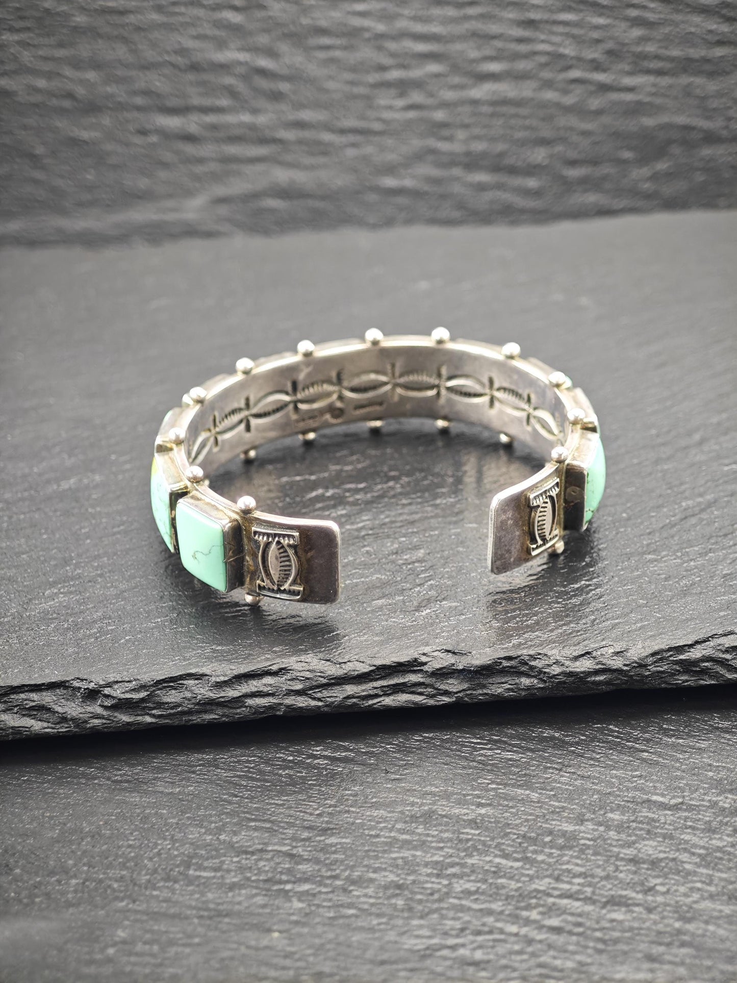 Native American Turquoise Cuff Bracelet Sterling Silver