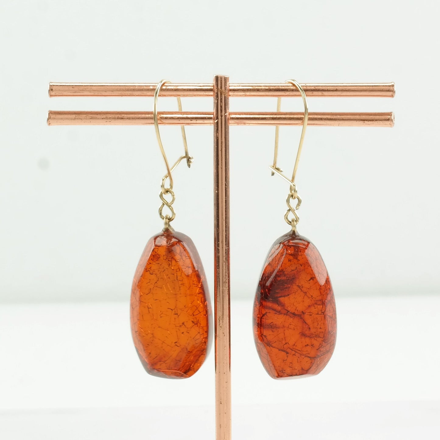 Boho Amber Earrings Fish hook/Dangle