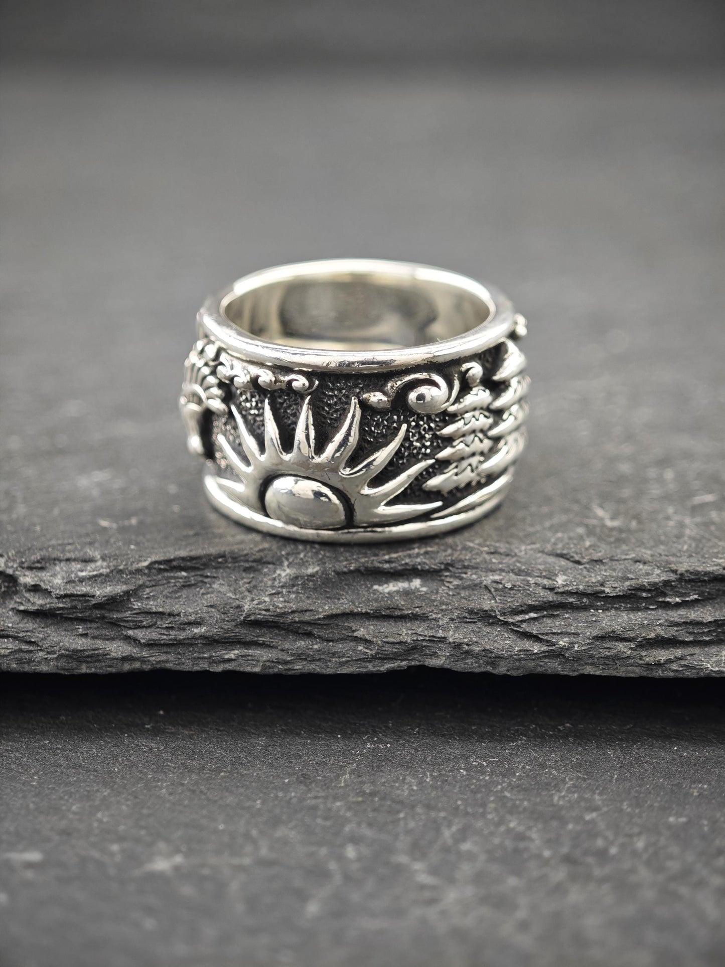 Jai Landscape Ring Sterling Silver Sz 6 R5732