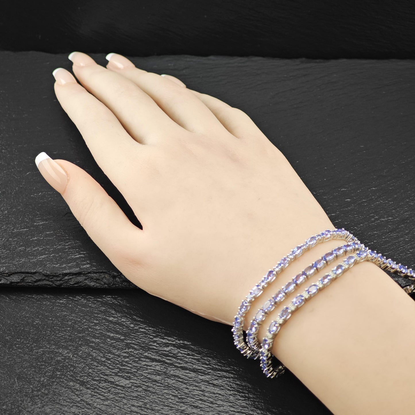 Choice of Tanzanite Line Bracelets Sterling Silver