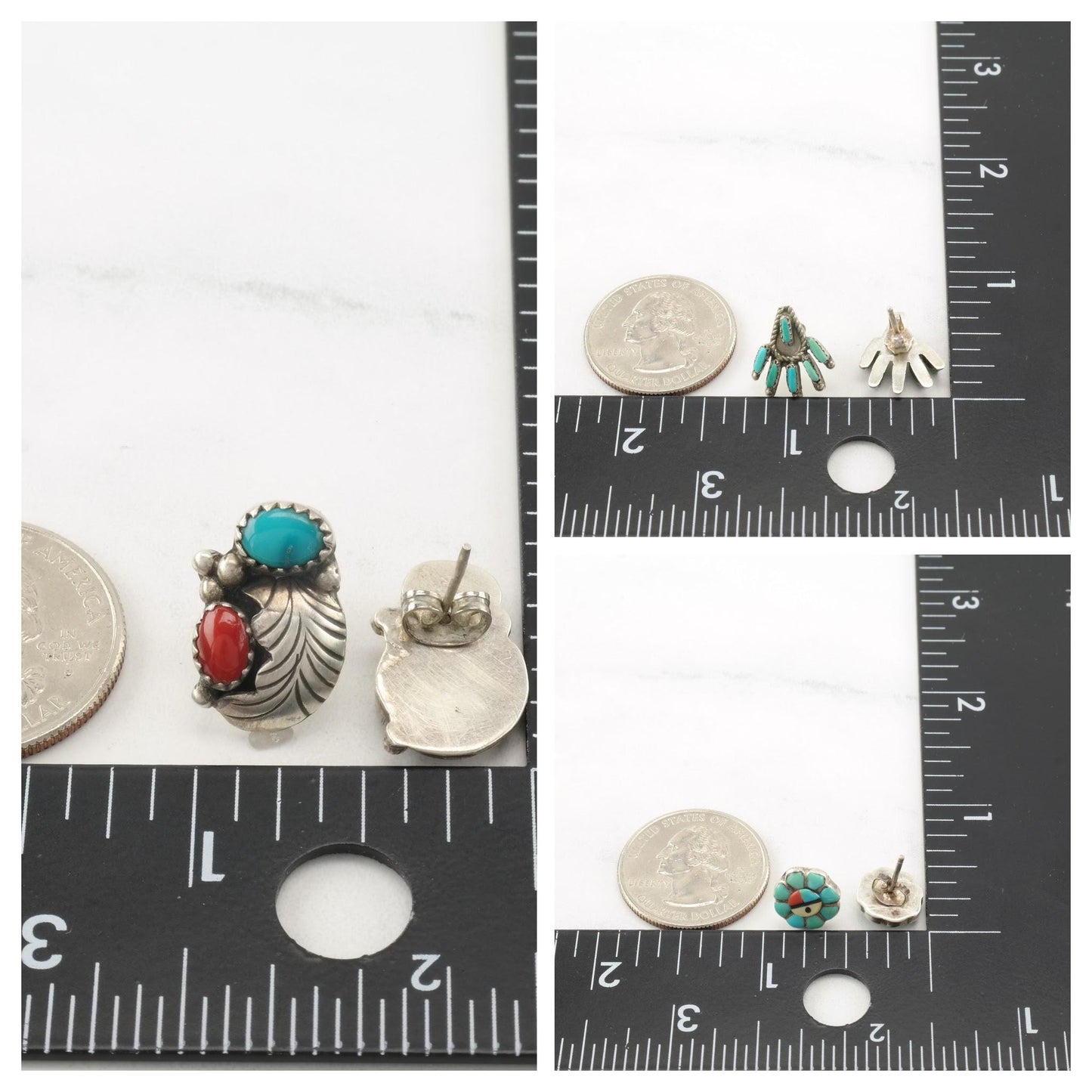 Choice of Vintage Native American Sterling Silver Stud Earrings