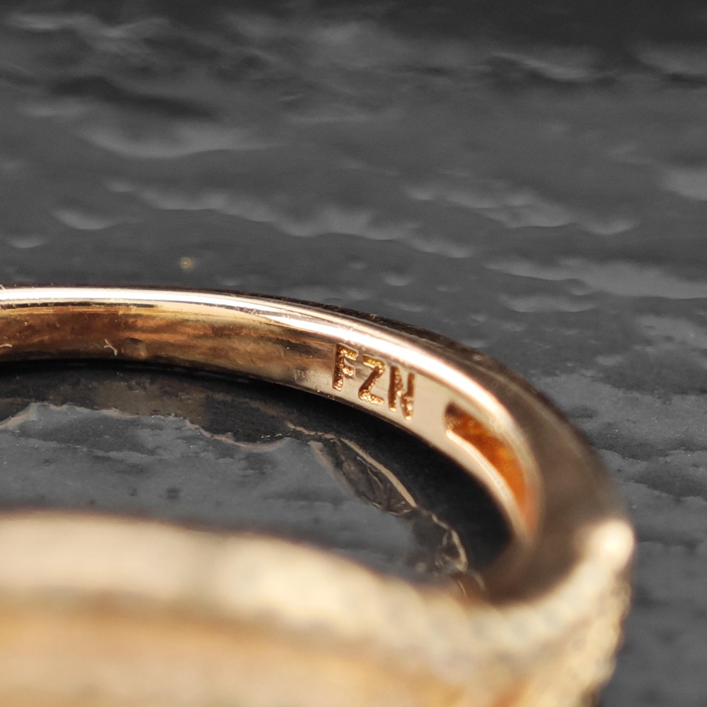 CZ 14K Rose Gold Plated Ring Sterling Silver Sz 8 3/4 R6165