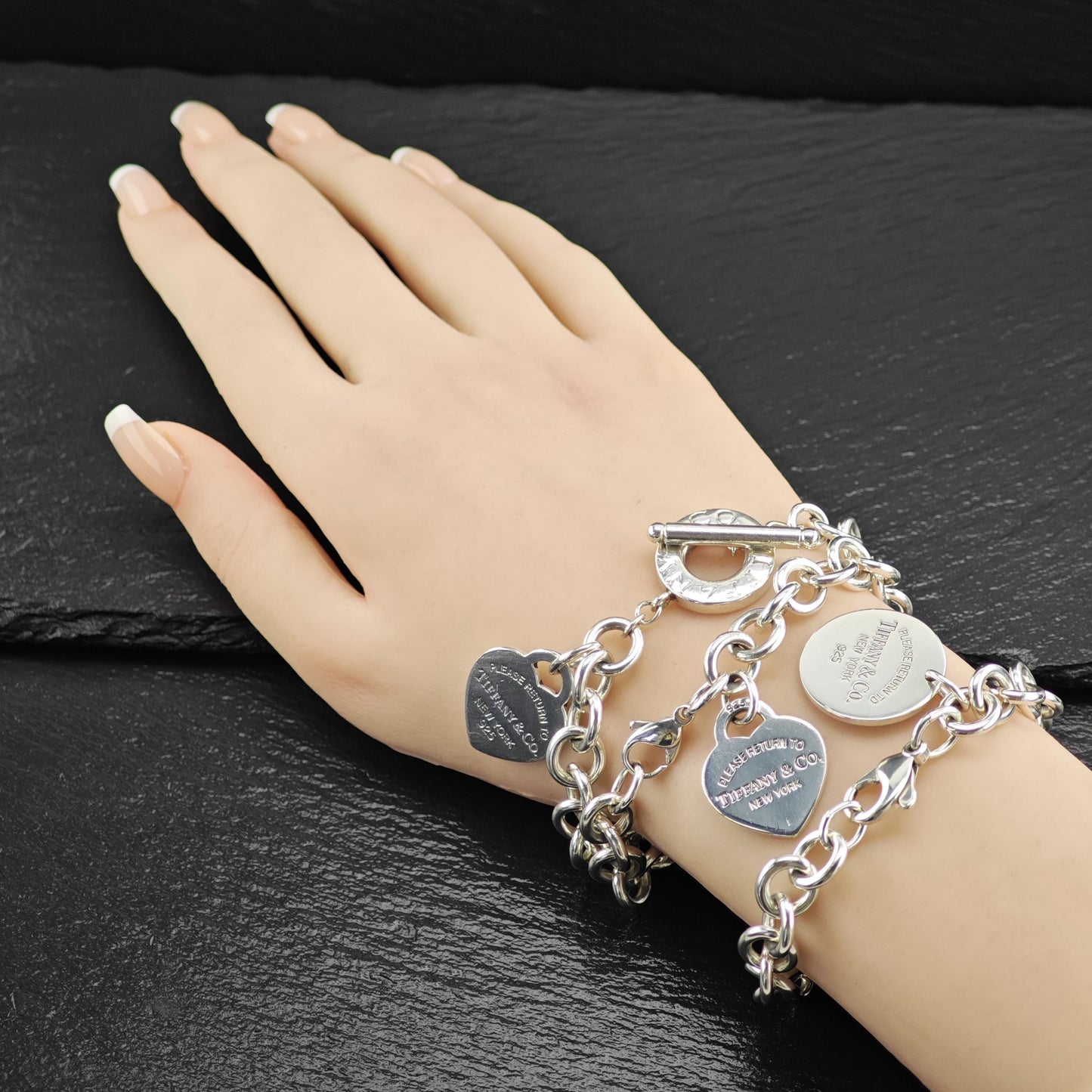Choice of Tiffany Curb Link Tag Bracelets, Sterling Silver