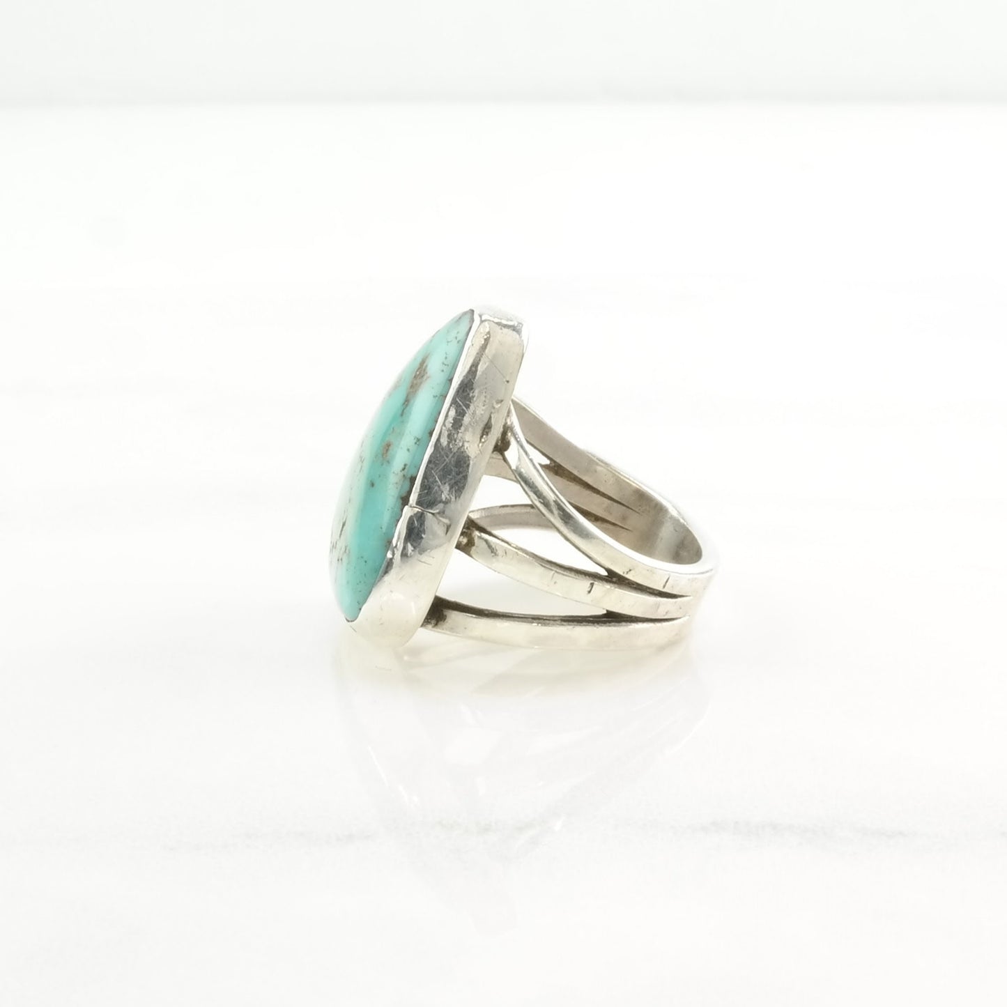 Vintage Sterling Silver Ring Turquoise Blue Size 6 1/4