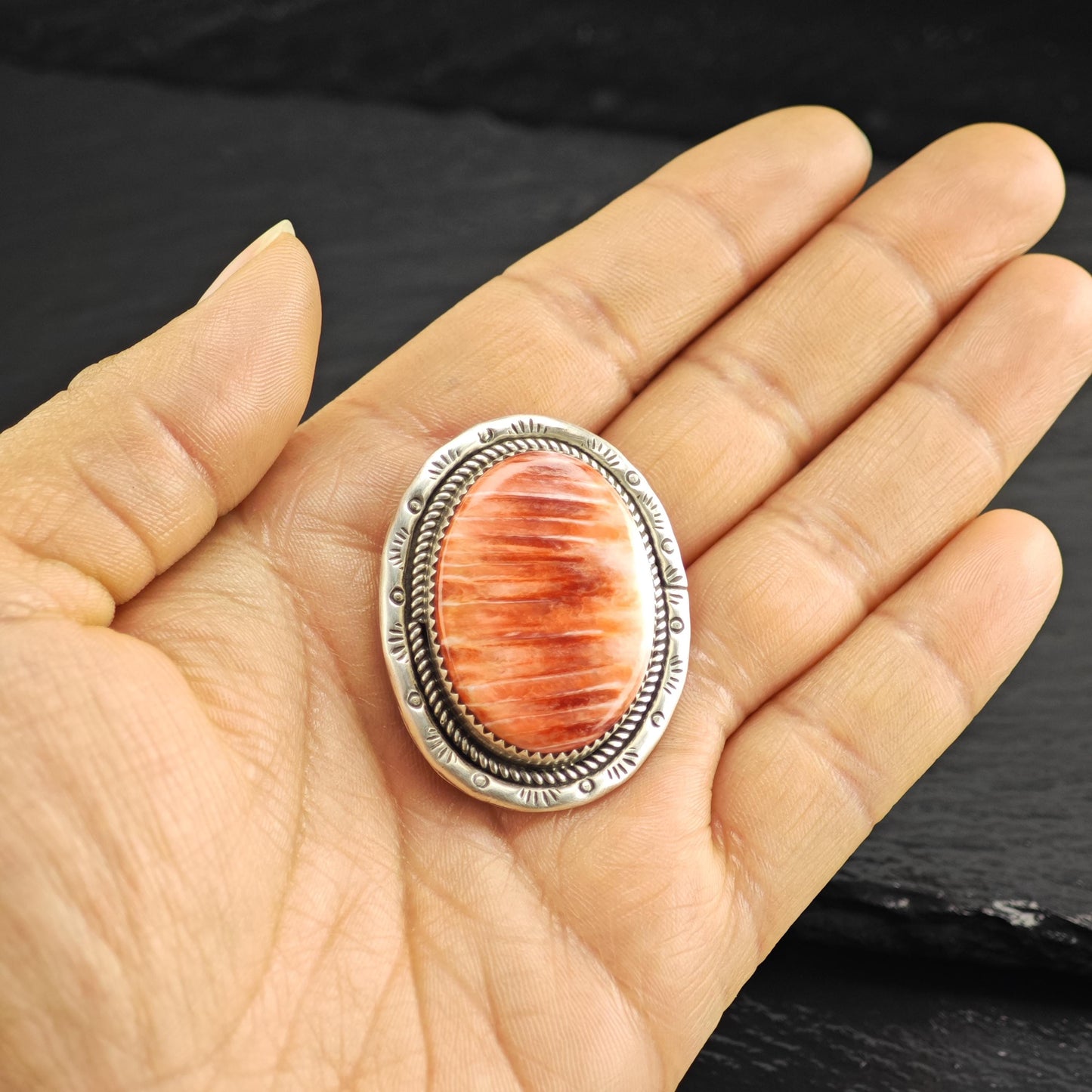 SW Spiny Oyster Shell Pendant/Brooch Sterling Silver P3067