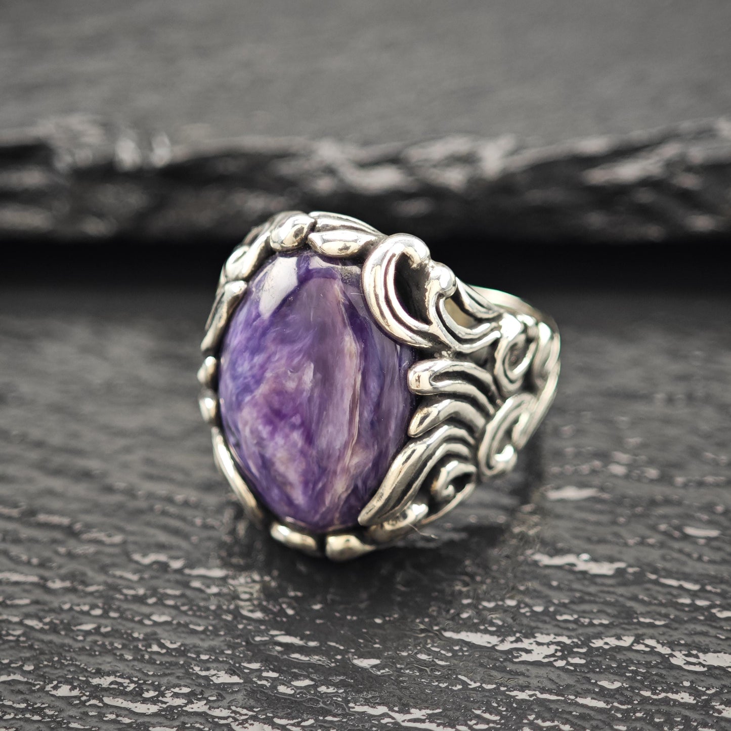 Carolyn Pollack Charoite Ring Sterling Silver Sz 7