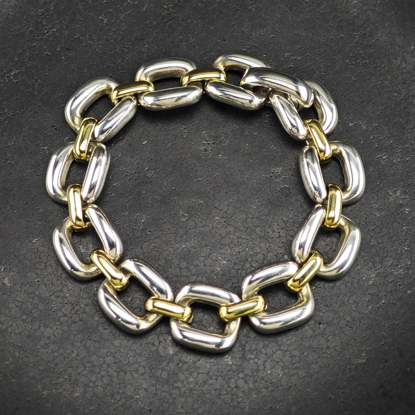 Modern 18k Gold & Sterling Silver Italy Bracelet
