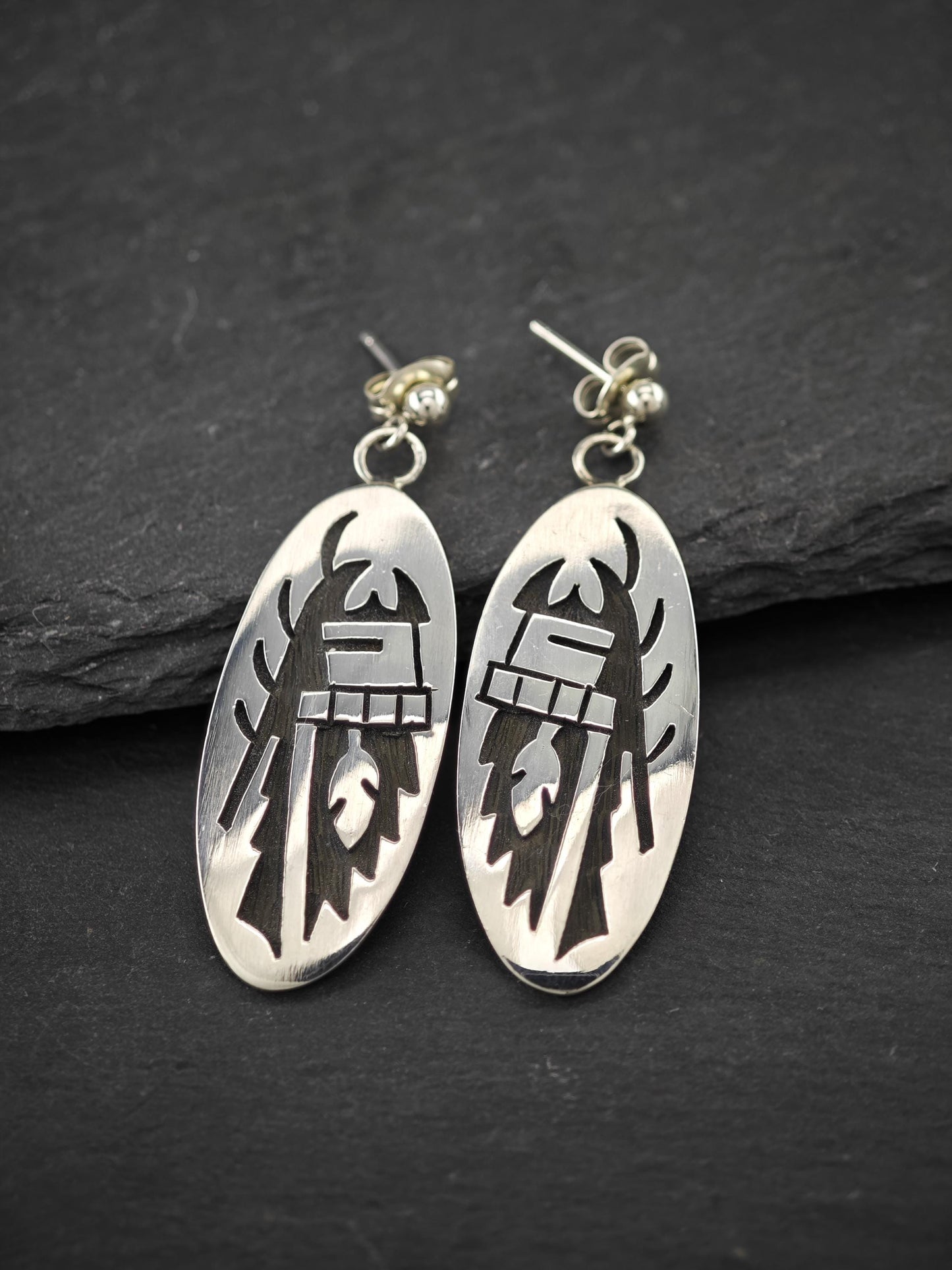 Choice of Hopi Overlay Stud/Dangle Earrings Sterling Silver