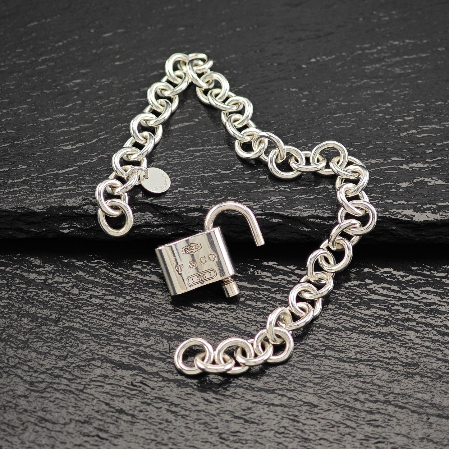 Tiffany 1837 Padlock Curb Link Bracelet Sterling Silver