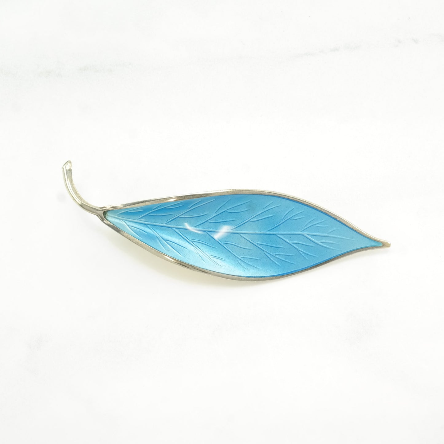 Choice: Enamel Sterling Silver Brooch Landscape, Leaf Norway, Denmark