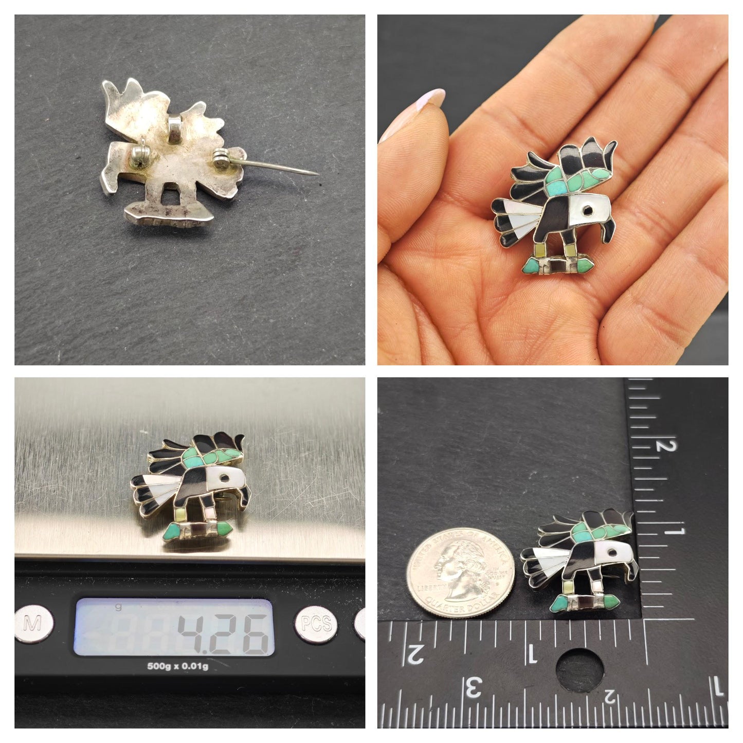 Choice of Zuni Inlay Brooch Native American Sterling Silver