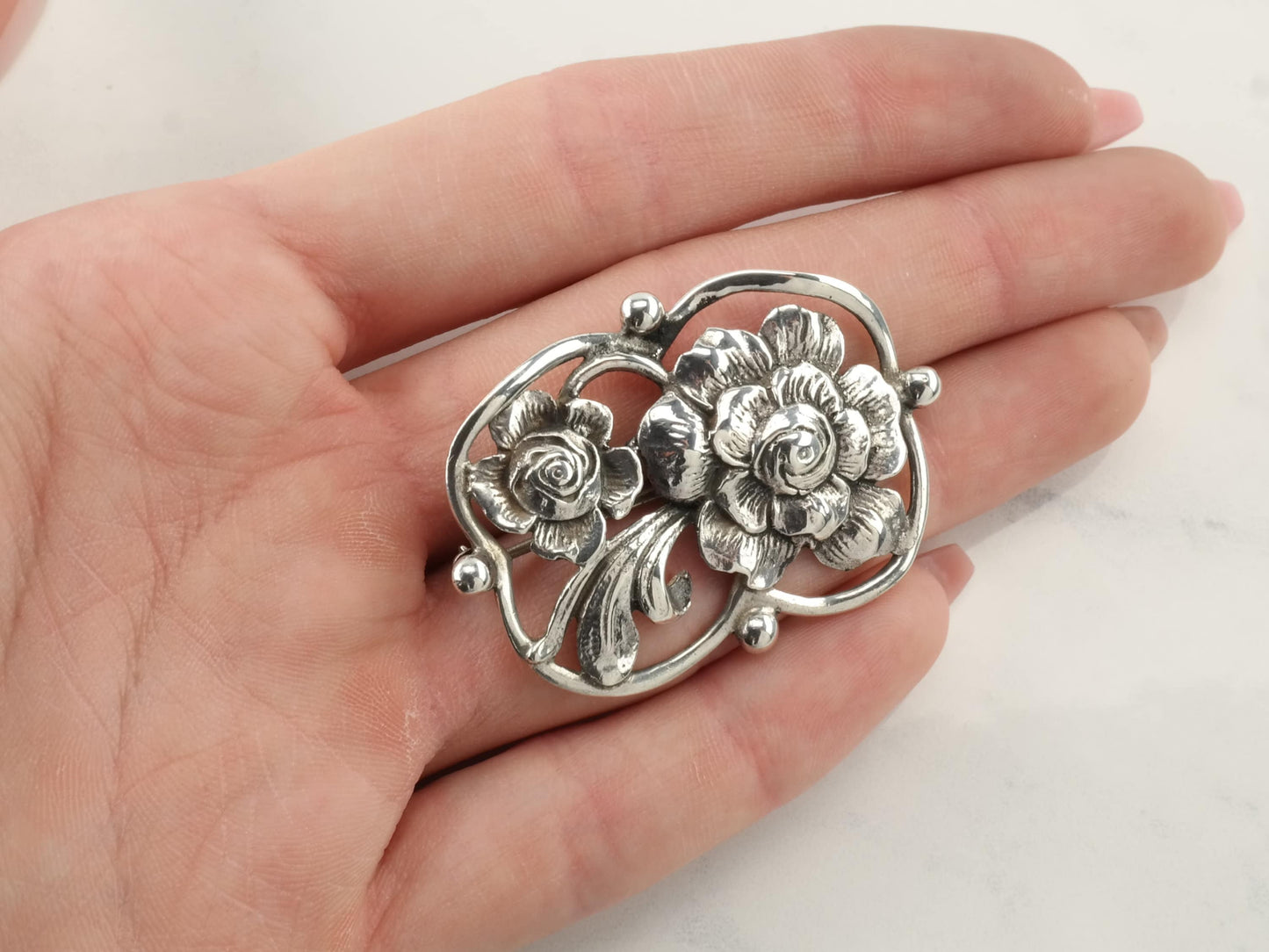 Cini Sterling Silver Brooch Flower