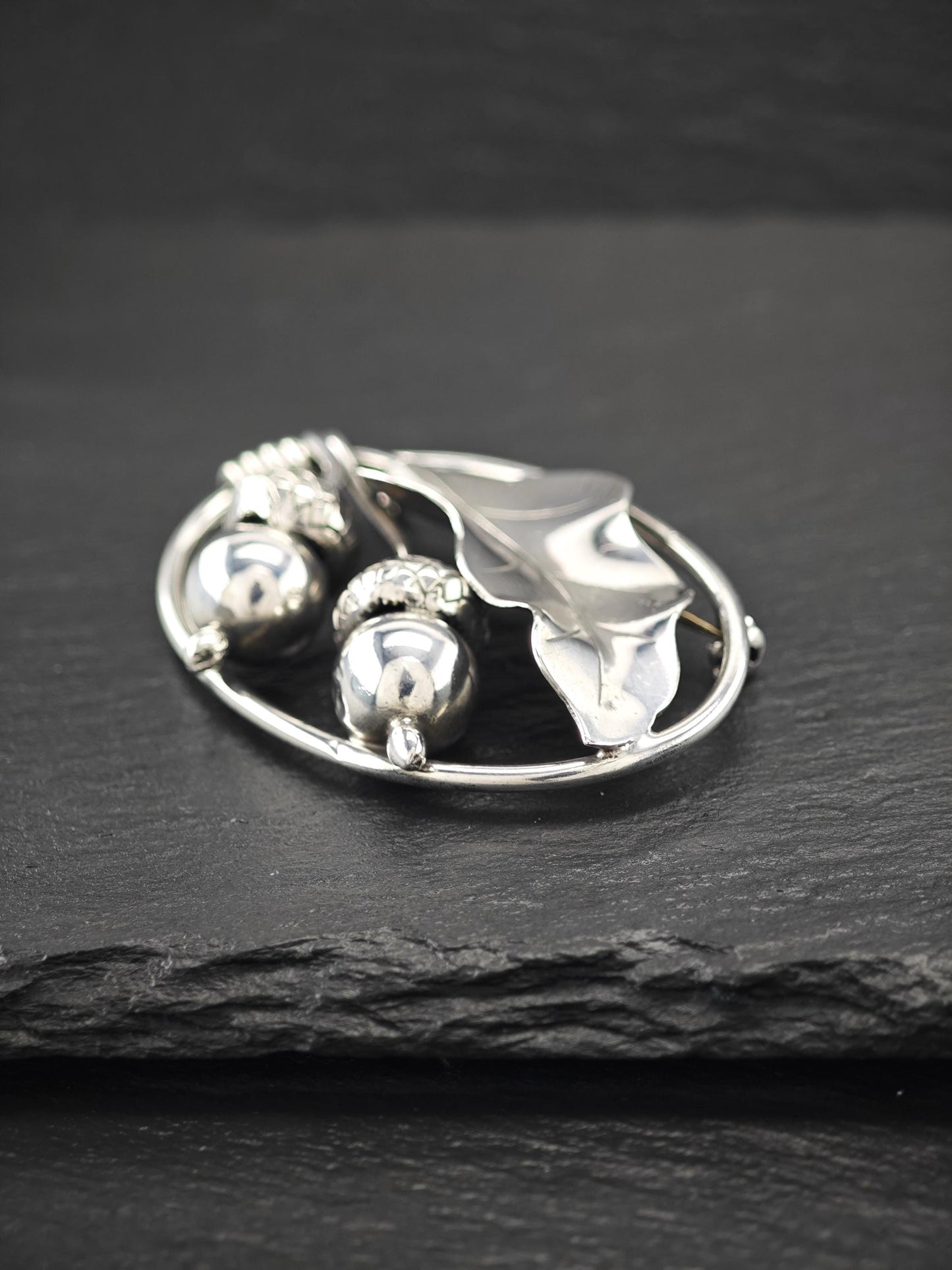 Georg Jensen 105, Acorn Brooch Sterling Silver
