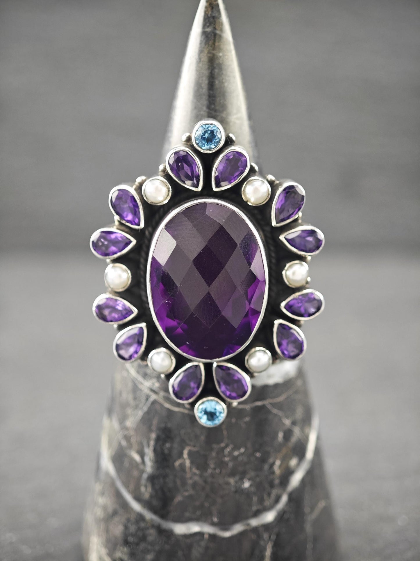 Vintage Nicky Butler Amethyst Ring Sterling Silver