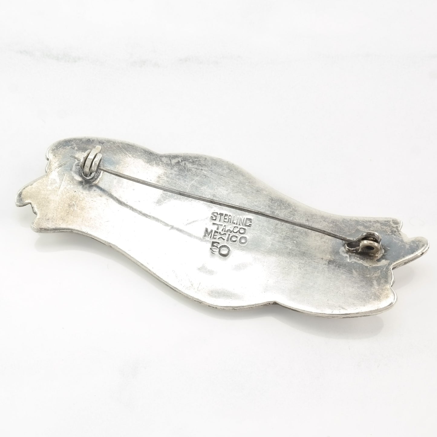 Pre Eagle, Taxco Overlay Brooch Abstract Sterling Silver