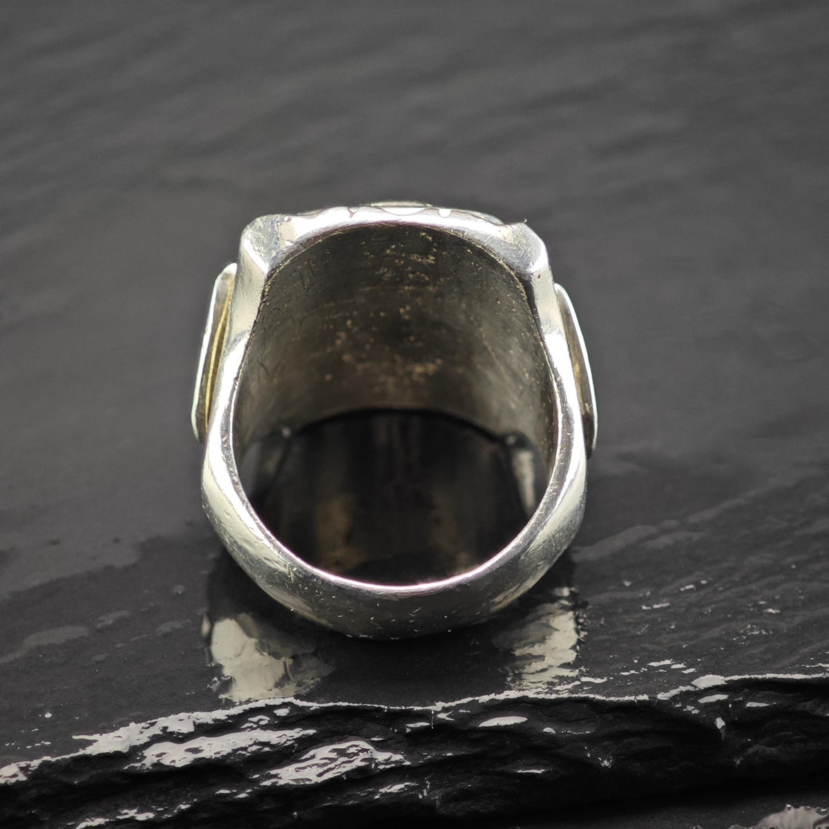 Vintage Heavy Skull Biker Ring Sterling Silver Ring Sz 11 R6854