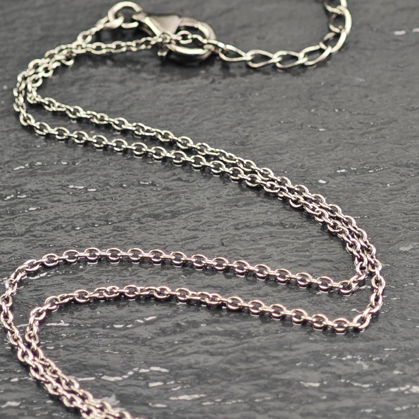 Black Oxidized Adjustable Link Chain Sterling Silver Necklace N2764