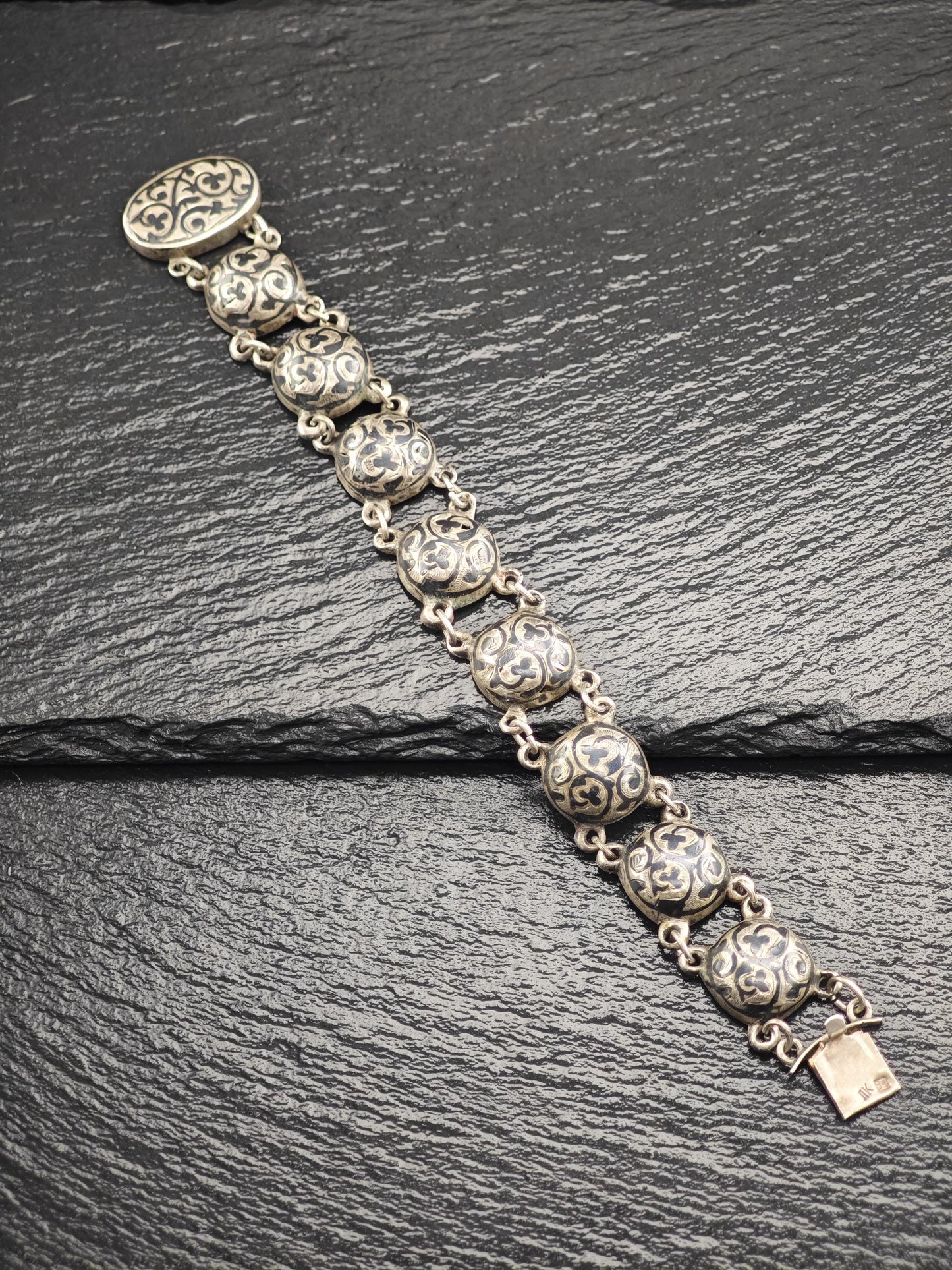 Tsar Alexander Russian 84, Niello Bracelet Sterling Silver