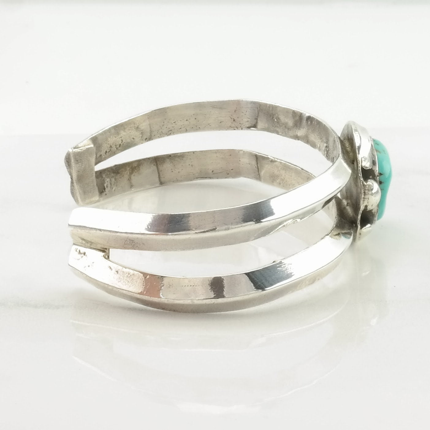 Southwest Sterling Silver Cuff Bracelet Blue Turquoise