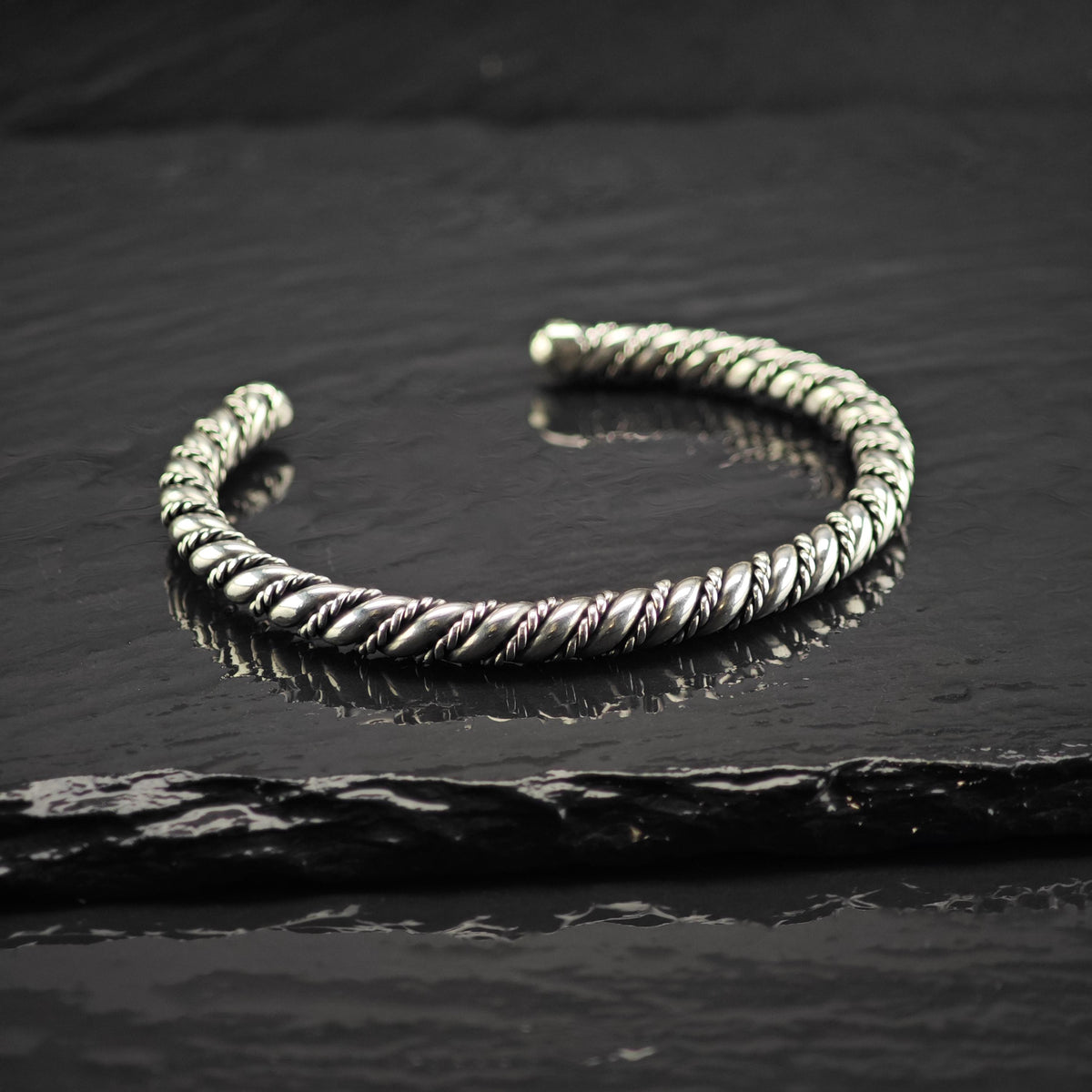 Handmade Heavy Twisted Sterling Silver Cuff Bracelet Sz 6 1/4" BR3176