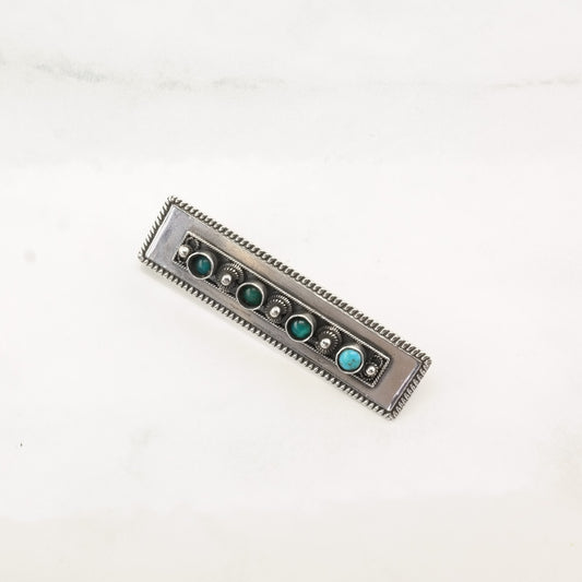 Mexican Sterling Silver Brooch Turquoise