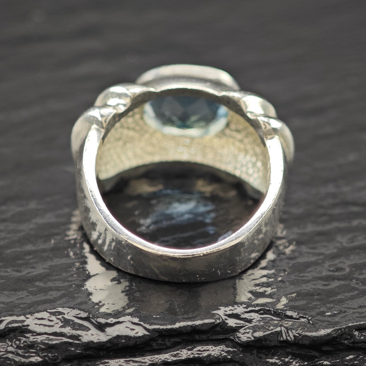 Blue Topaz Ring Sterling Silver Jewelry Size 6 R6099