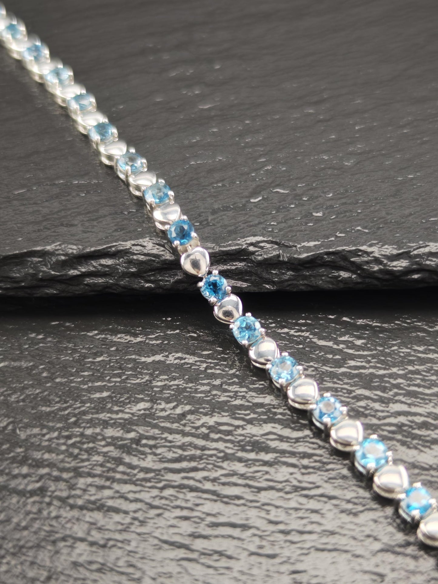 Choice of Blue Topaz Line Bracelet Sterling Silver
