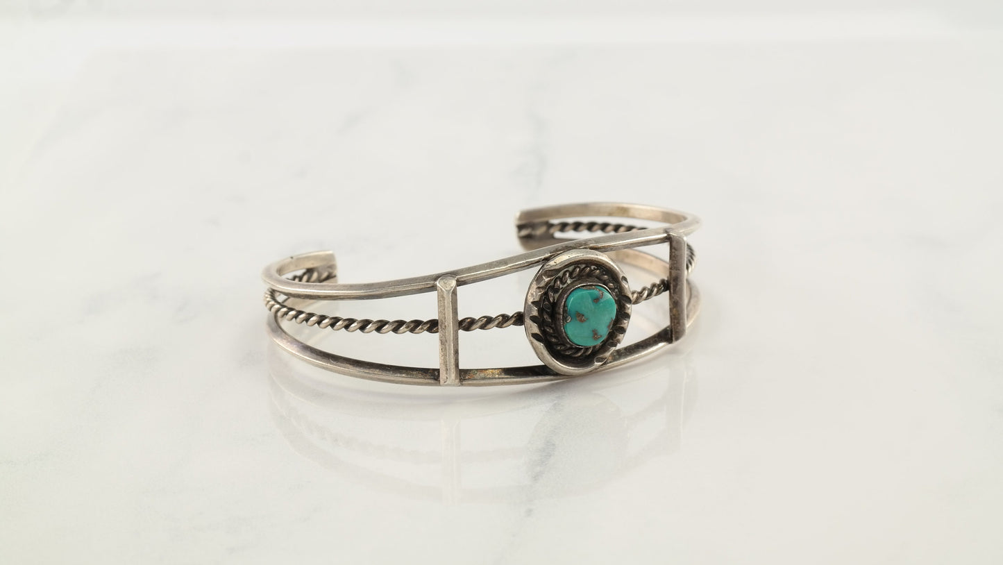 Vintage Silver Turquoise Cuff Bracelet