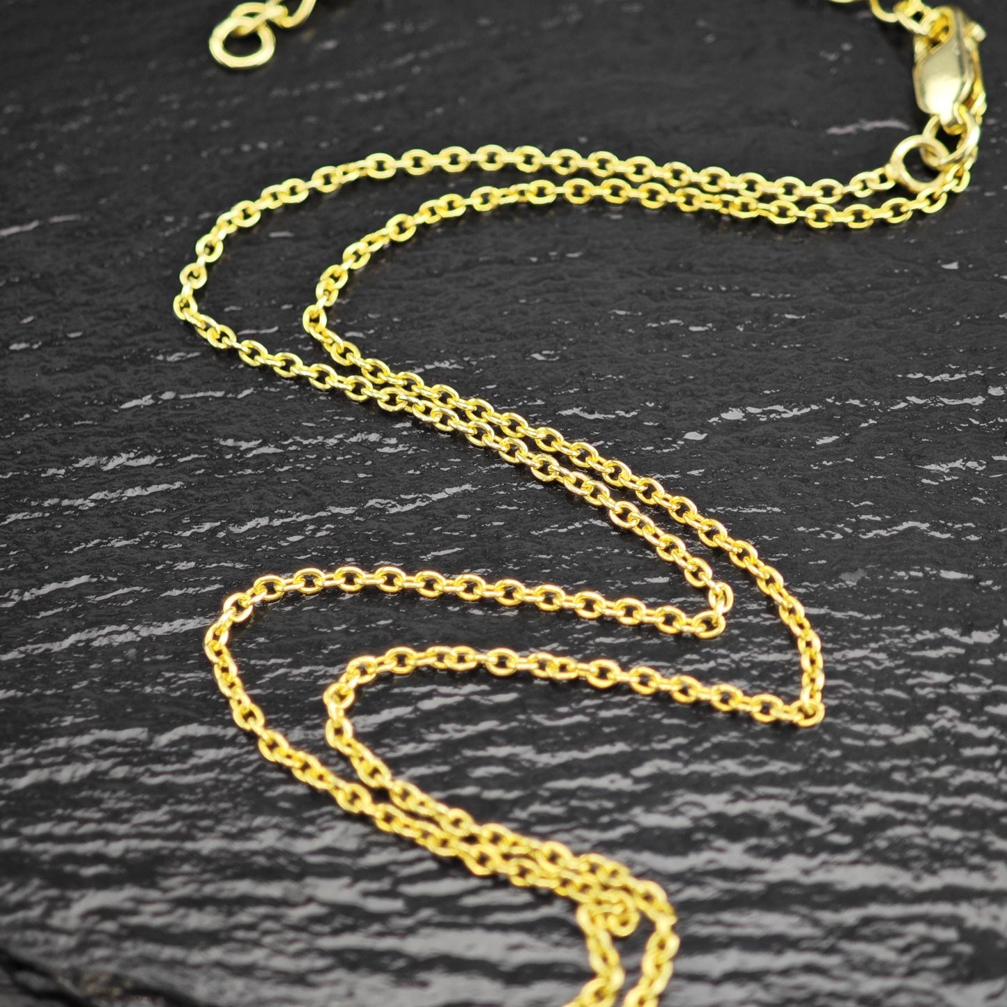 Gold Plated Adjustable Link Chain Sterling Silver Necklace N2758