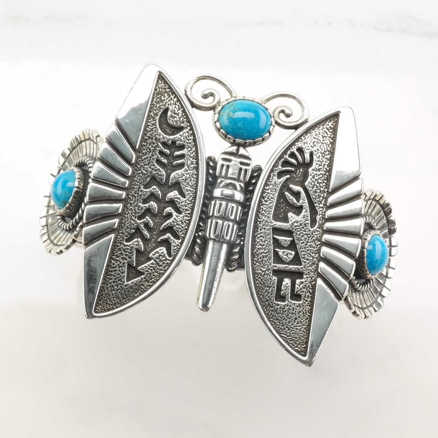 Relios Sterling Silver Turquoise Butterfly Rain Dancer Cuff Bracelet