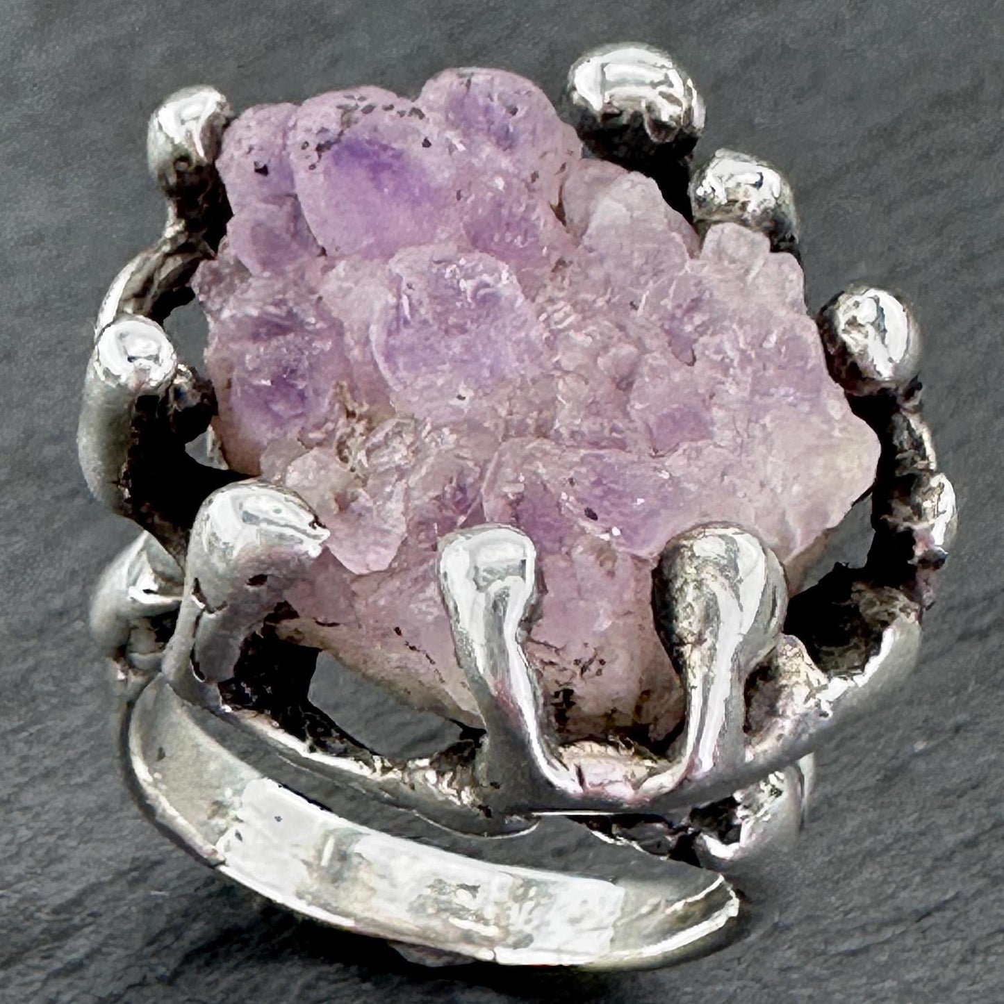 Abstract, Brutalist Sterling Silver Ring Sz7 1/2 R5668
