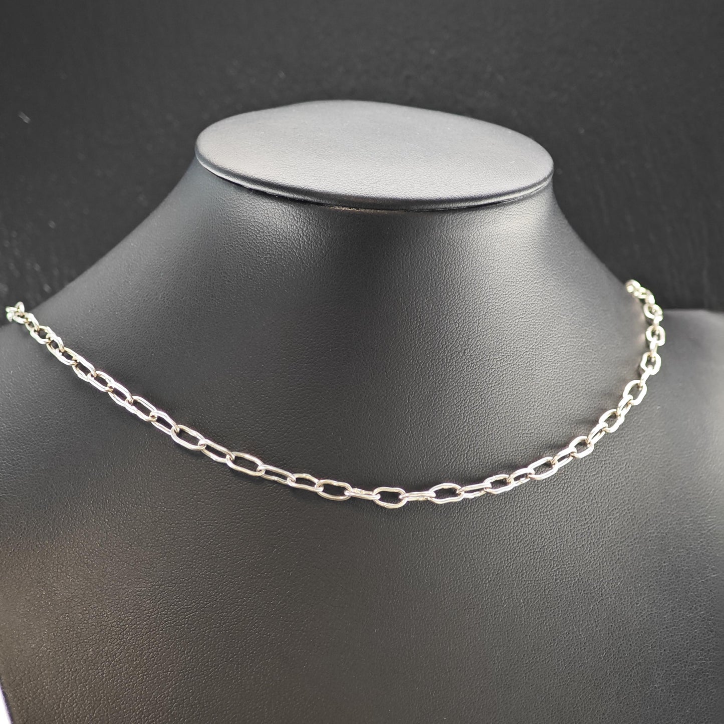 Sterling Silver Handmade Paperclip Chain Necklace 30 1/4" N2634