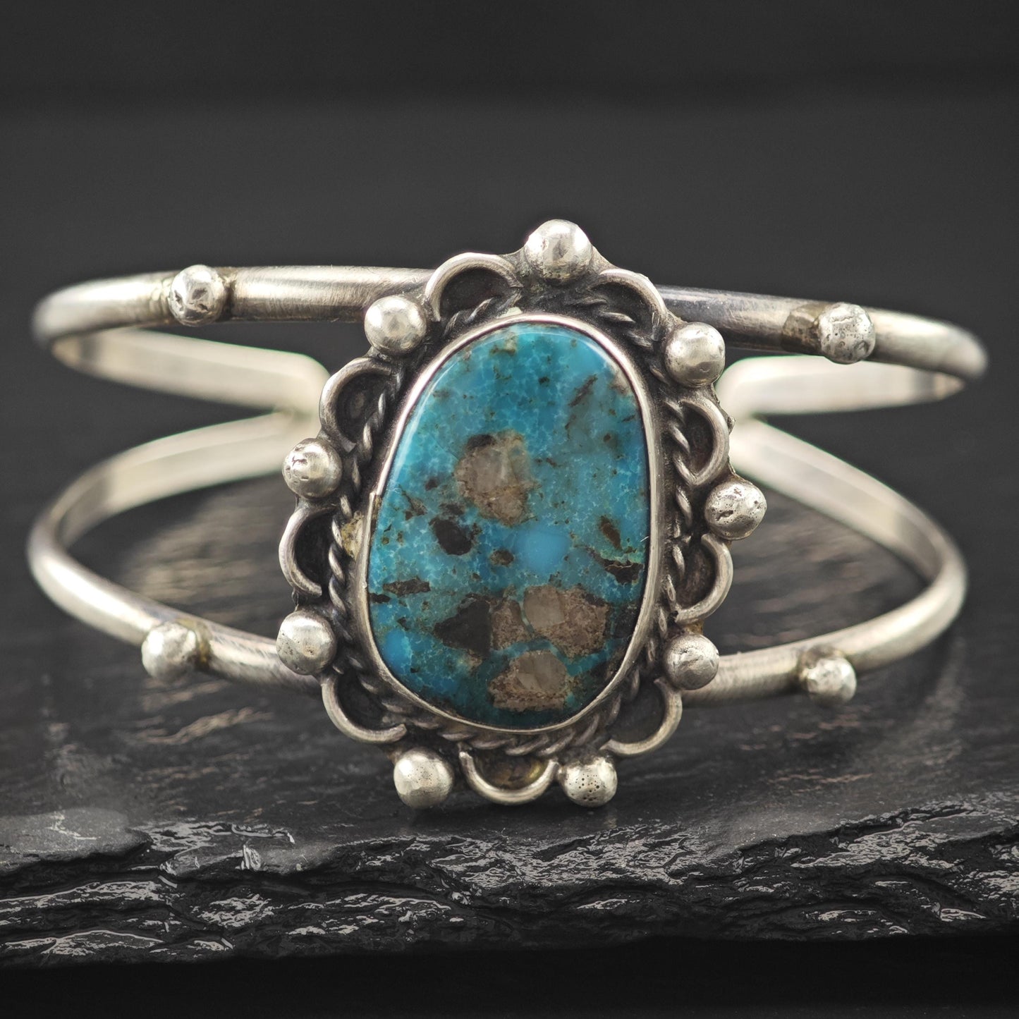 Southwest Sterling Silver Turquoise Cuff Bracelet