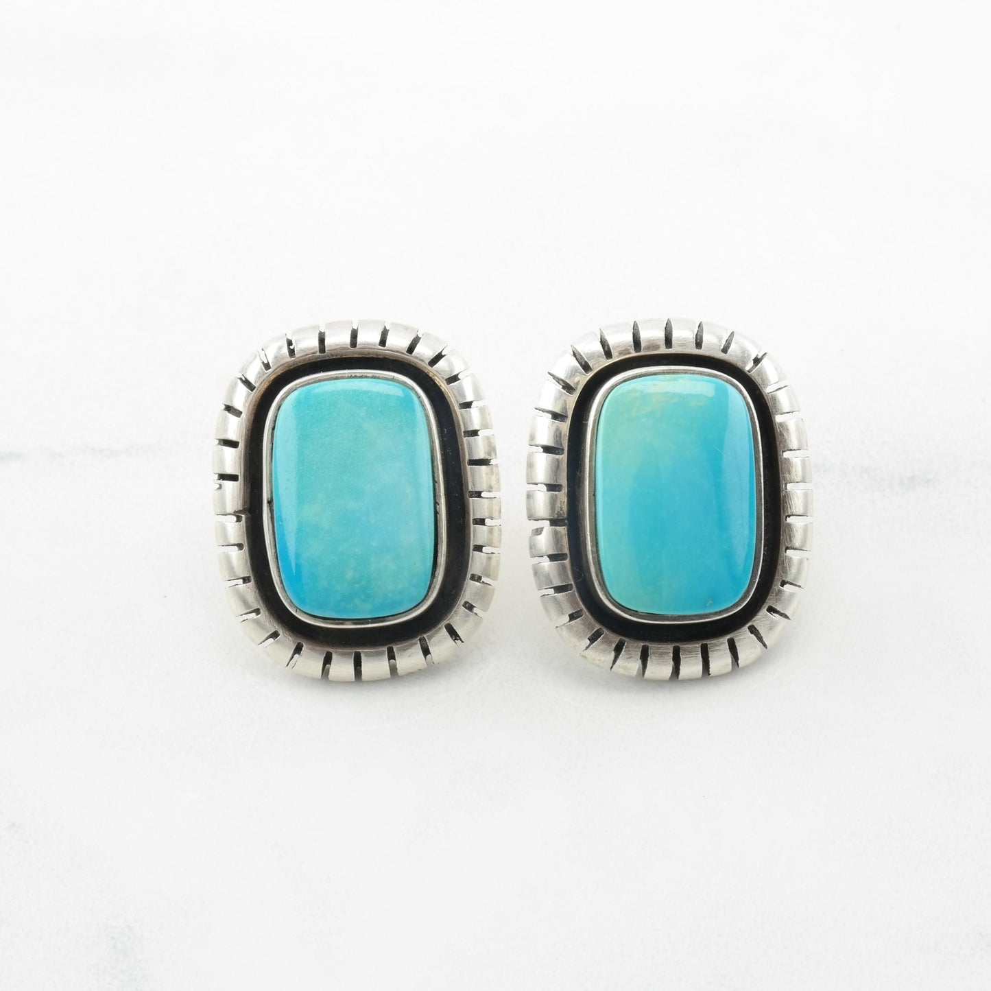 Choice of Vintage Native American Turquoise Stud Earrings Sterling Silver