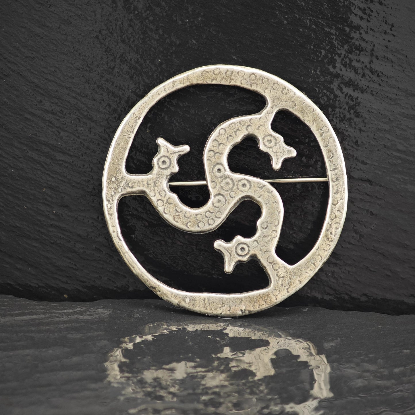 Sea Serpent Brooch Sterling Silver