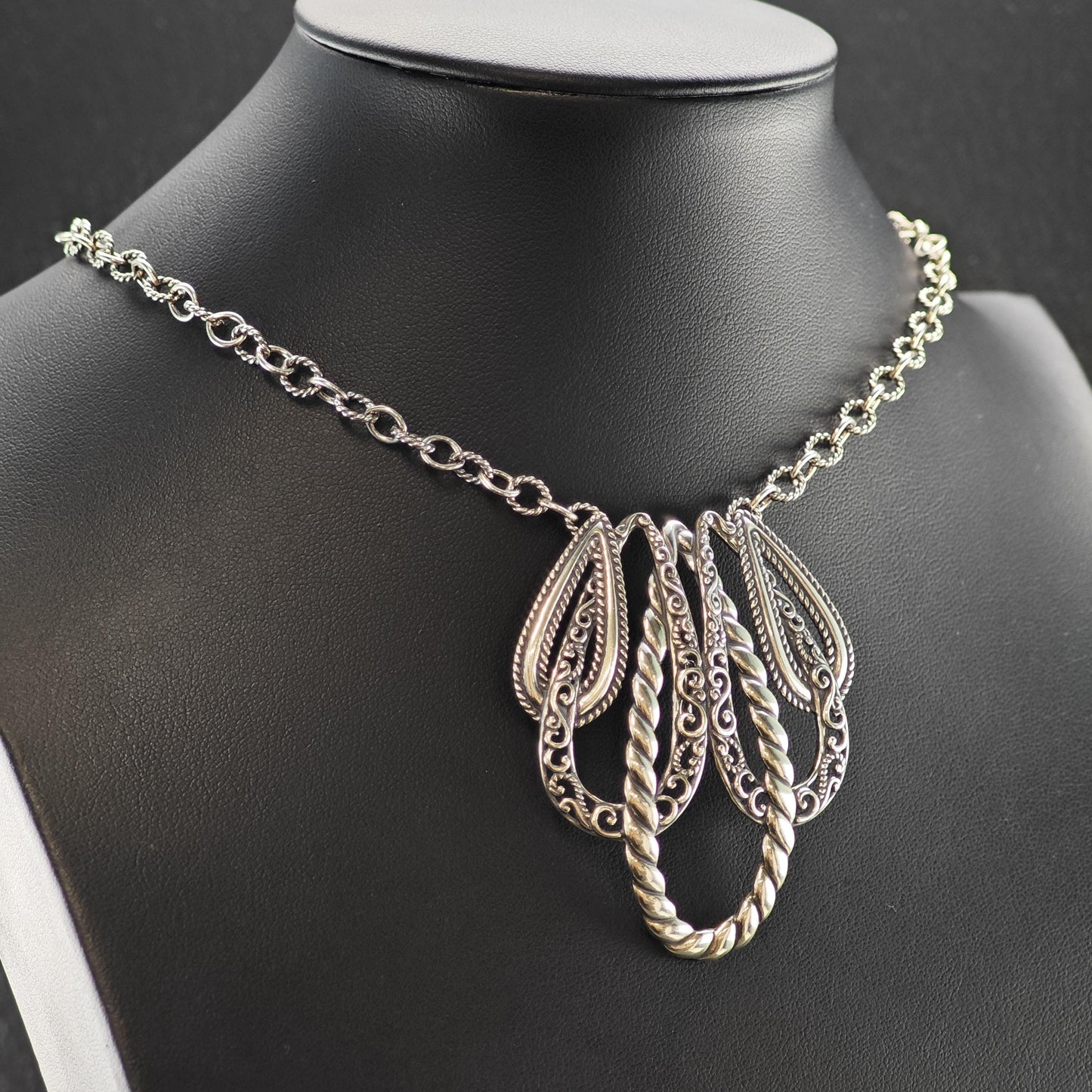 Vintage Carolyn Pollack Lasting Connections Necklace Sterling Silver Adjustable 19 1/2" N2660