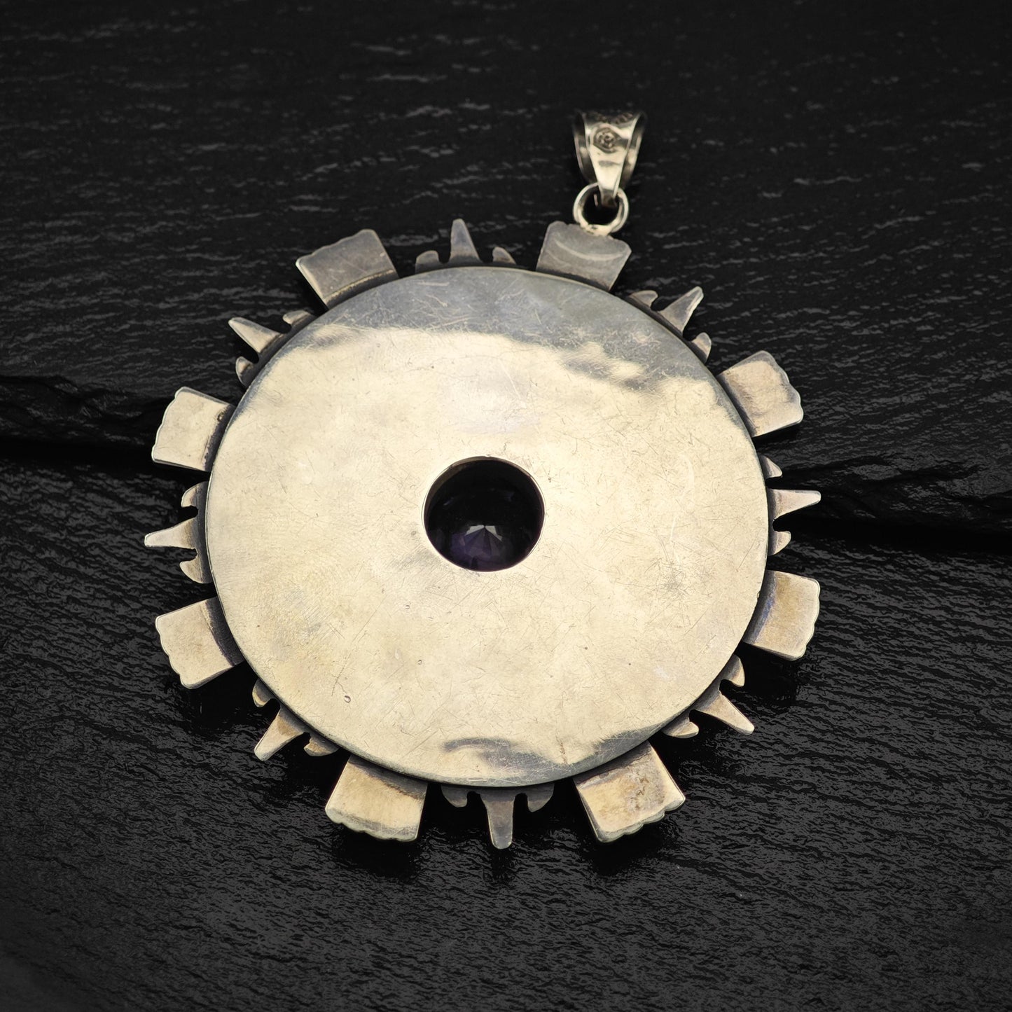 Lg Color Change Corrundum Mexican Pendant Sterling Silver P2827