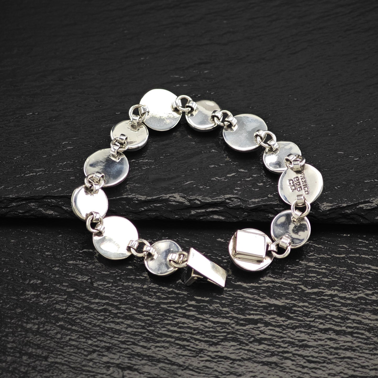 Mexico Turquoise Modernist Bracelet Sterling Silver