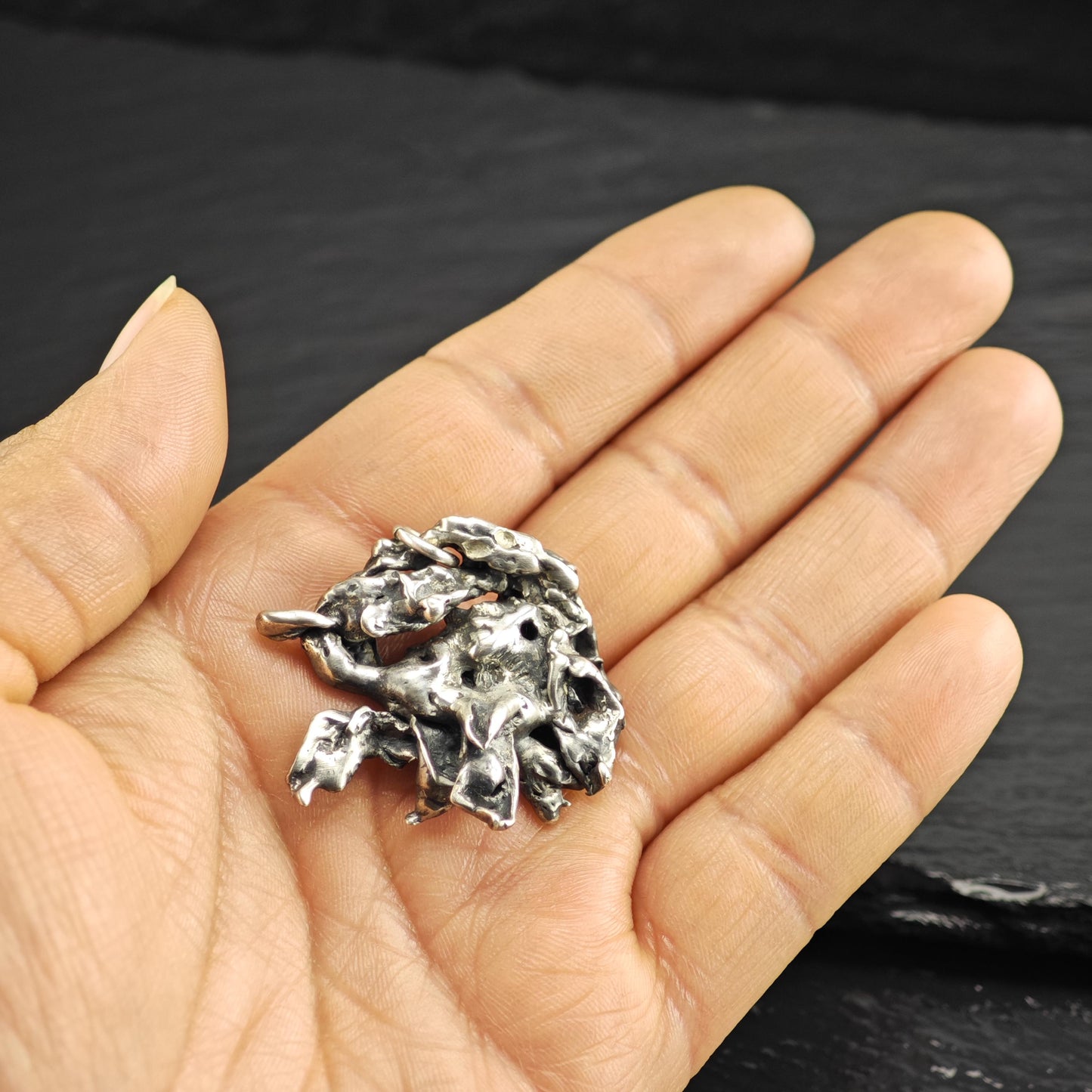 Brutalist Sterling Silver Pendant P3072