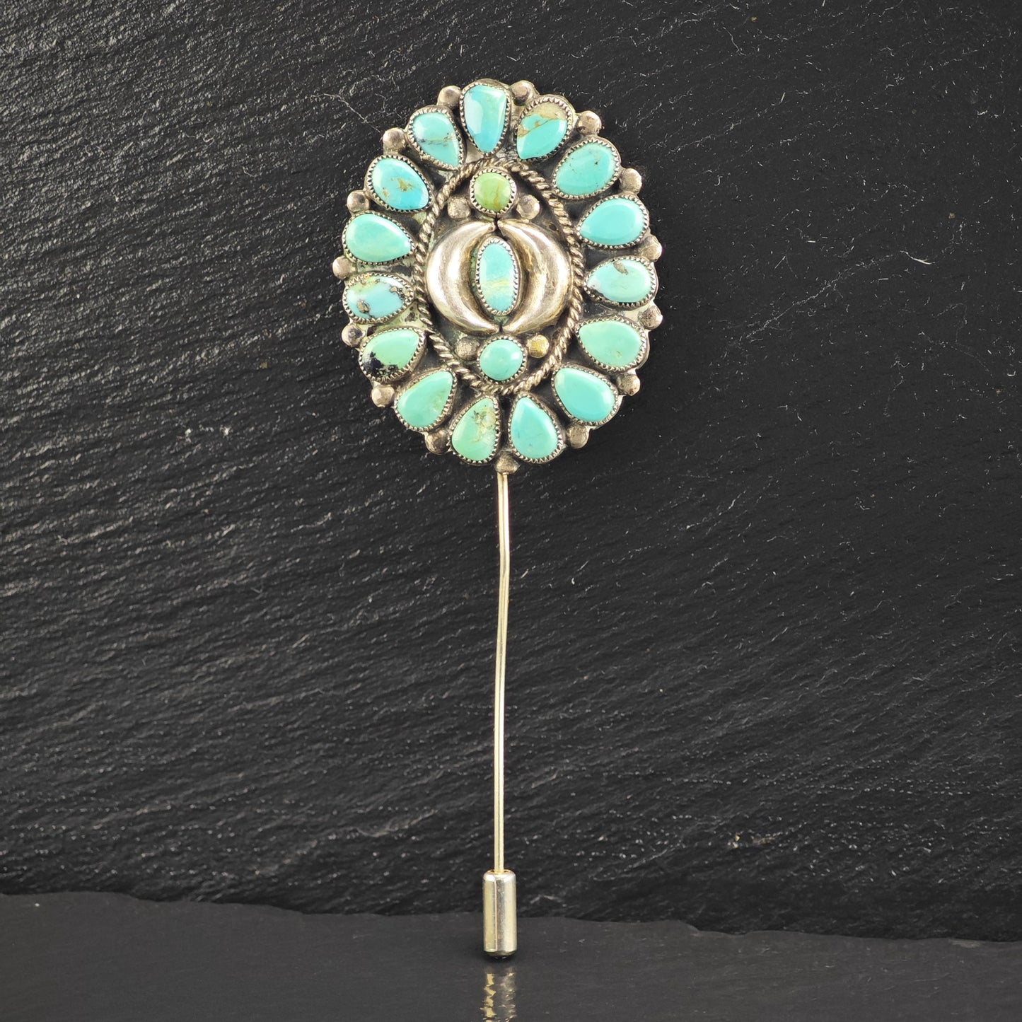 Turquoise Sterling Silver Oval Pin