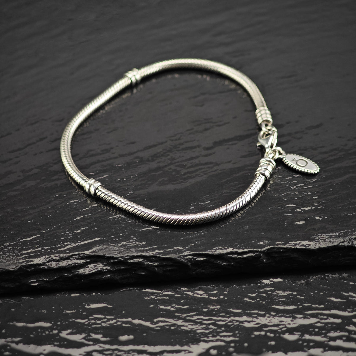 Vintage Pandora Sterling Silver Line Bracelet Sz 7 1/2" BR3181