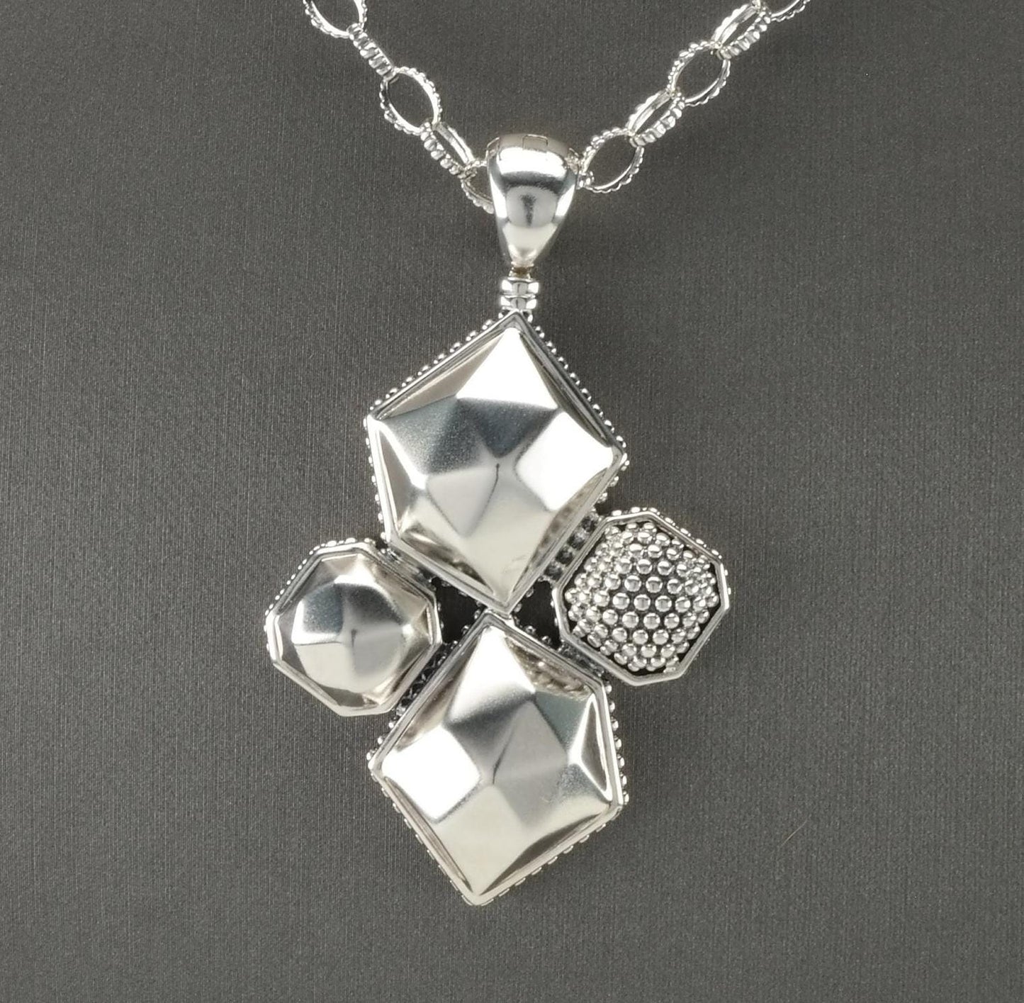 Lagos Abstract Cross Sterling Silver Necklace