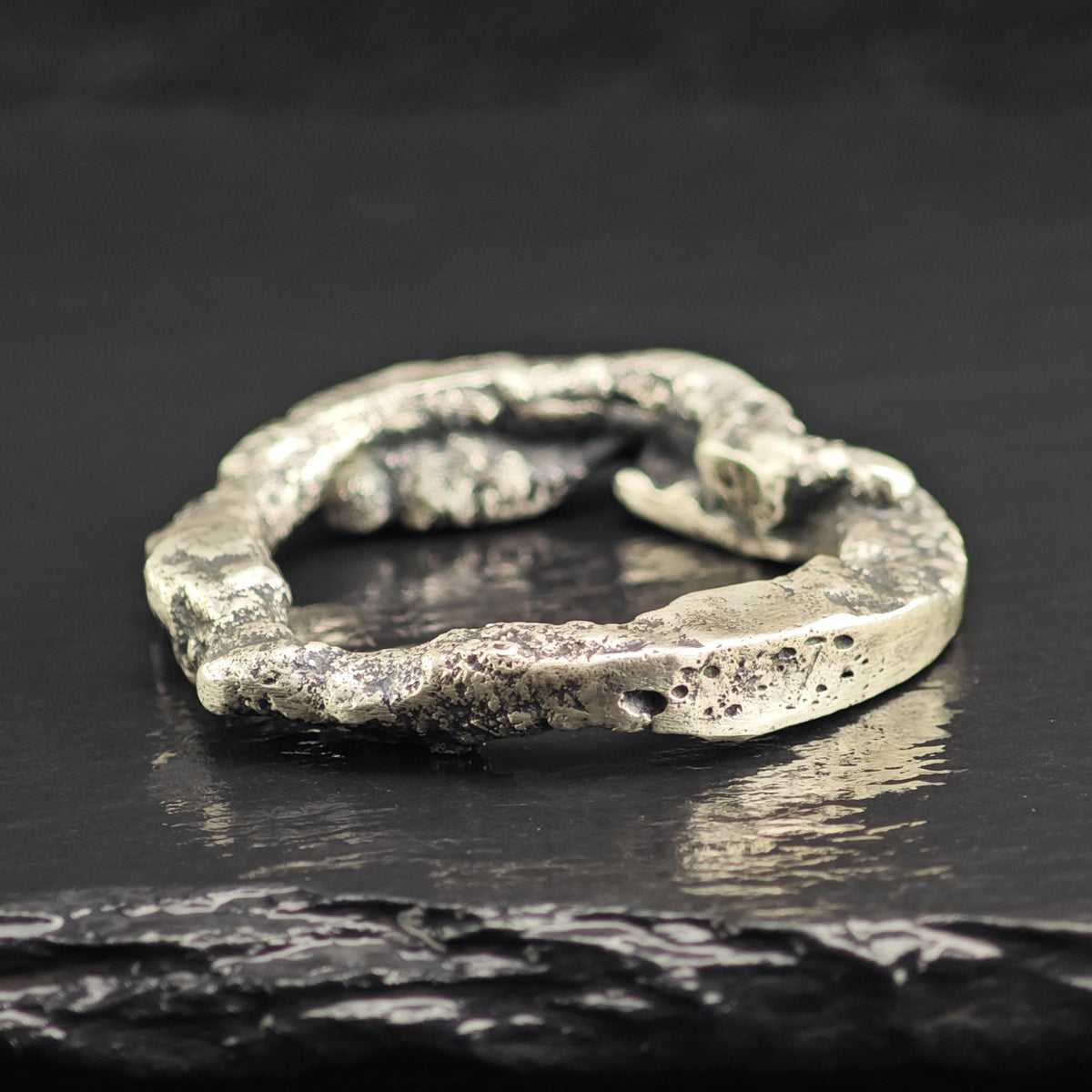 Brutalist Circle Sterling Silver Pendant P3090