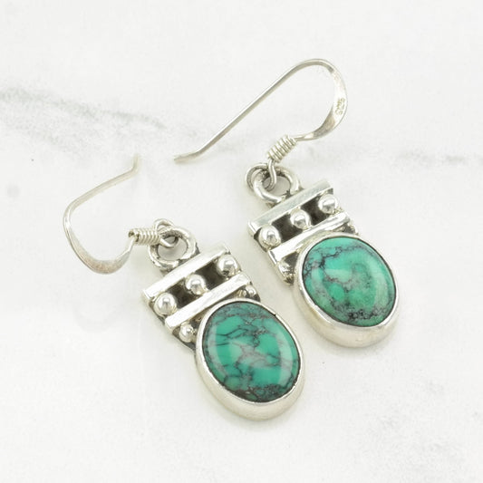 Native American Sterling Silver Turquoise Earrings Fish hook