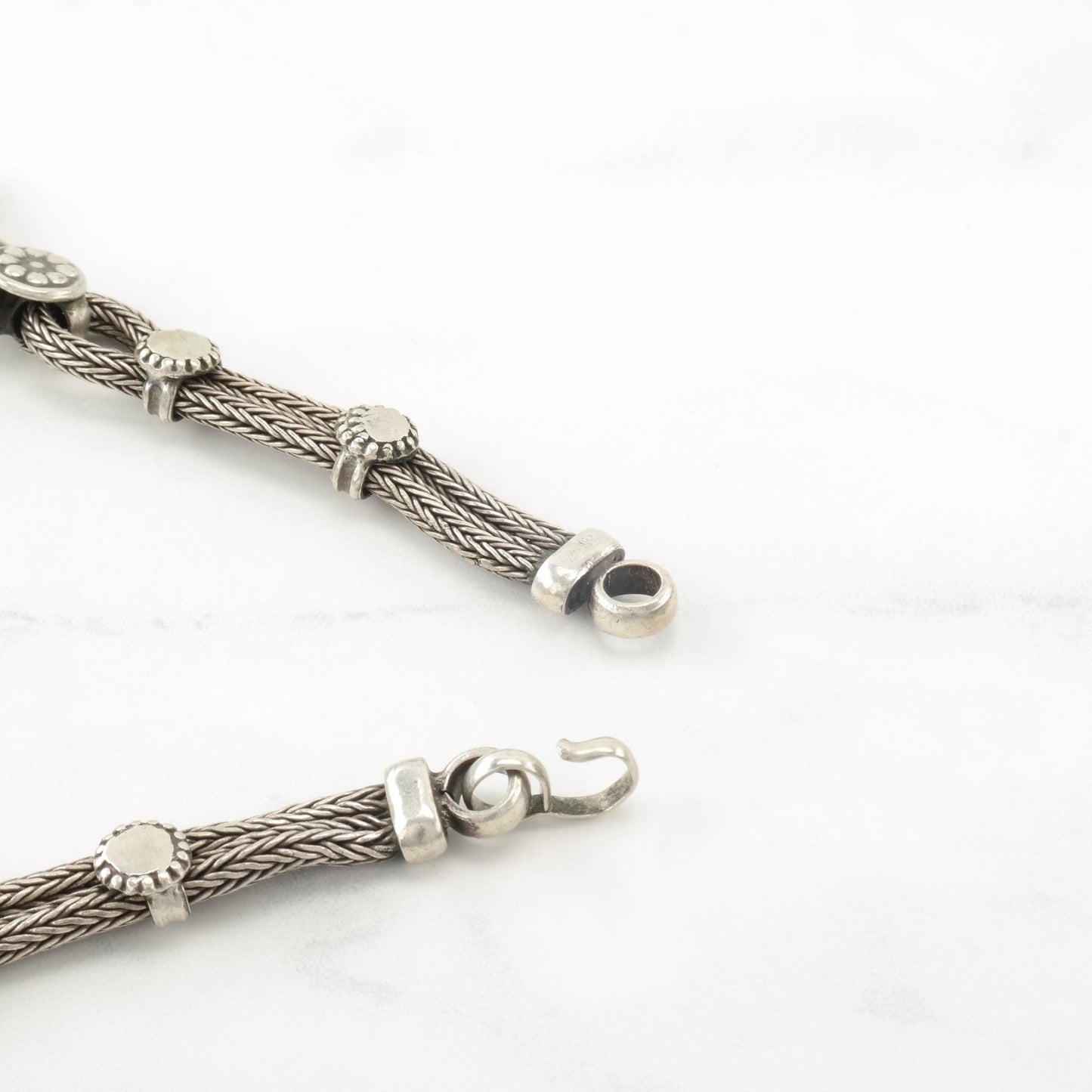 Ethnic Rajasthan Sterling Silver Collar Necklace 17 1/2 N2424