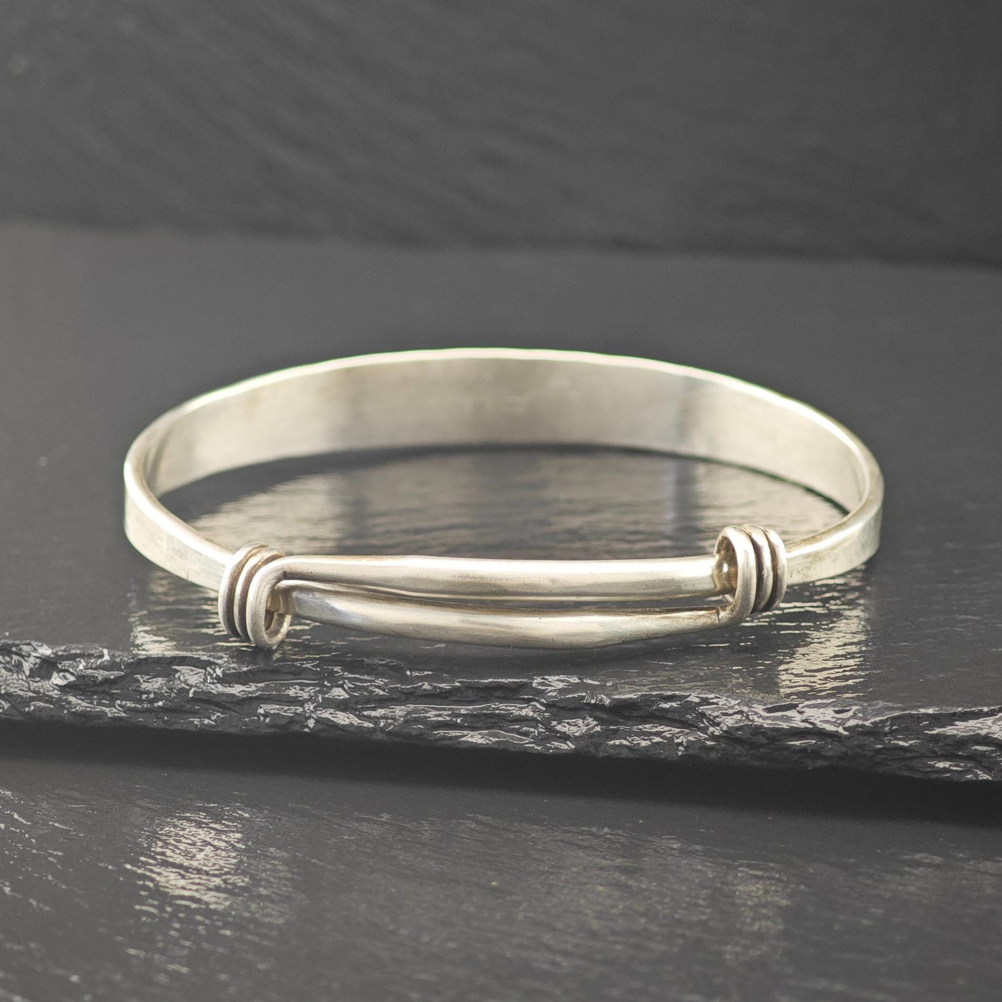 Ed Levin Modernist Bangle Bracelet Sterling Silver Adjustable