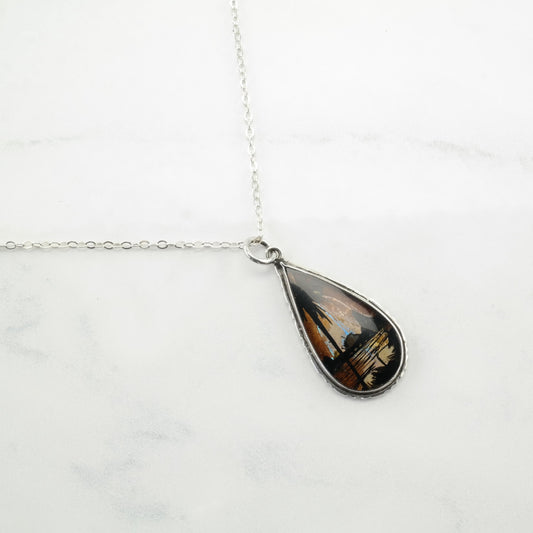 Art Deco Butterfly Wing Necklace Sterling Silver