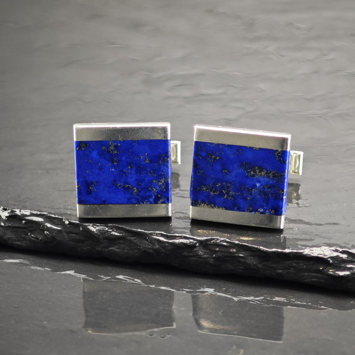 Square Lapis Lazuli Sterling Silver Cufflinks MISC0430
