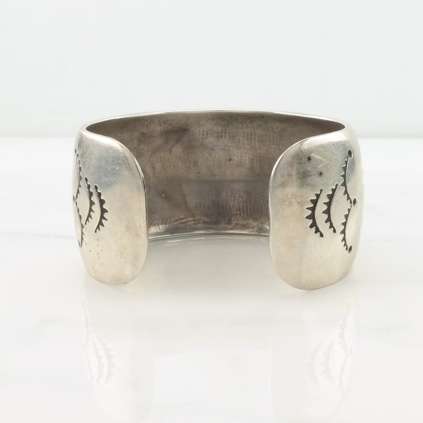 Native American, Begay Sterling Silver Cuff Bracelet Overlay Yei