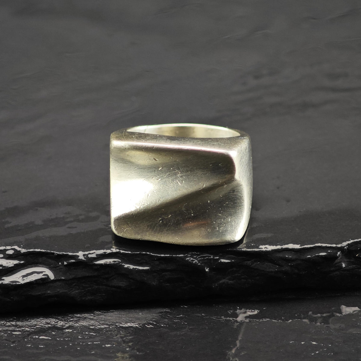 Heavy Abstract Sterling Silver Ring Sz 6 R6872
